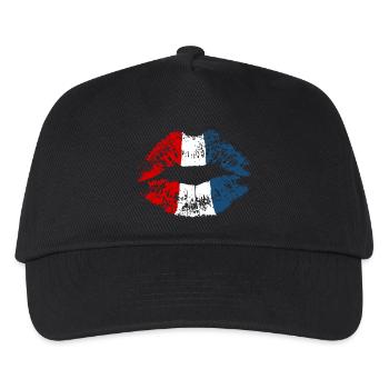 Niederlande Holland Kuss Lippenstift Holland Farbe - Kinder Basecap - Schwarz - Vorne