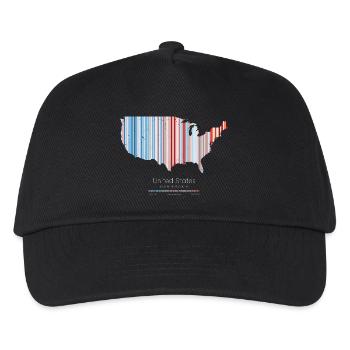 États-Unis – Histoire du climat Carte des bandes du réchauffement imprimée - Casquette de baseball Enfant - noir - Devant