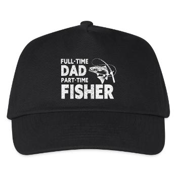 Vollzeit-Vater Teilzeit-Fisher – Papa-Geschenk - Kinder Basecap - Schwarz - Vorne