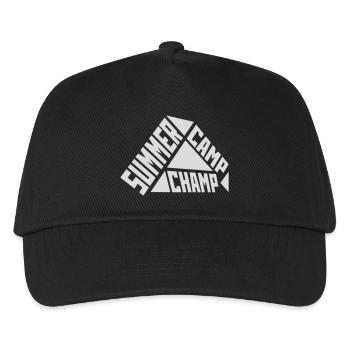 Summer Camp Champ Lustig Kinder Outdoor Abenteuer - Kinder Basecap - Schwarz - Vorne
