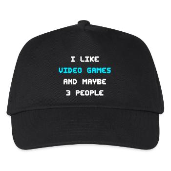 J’aime les jeux vidéo et peut-être le vidéo-pilier de trois personnes - Casquette de baseball Enfant - noir - Devant