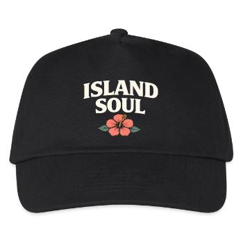 Island Soul Hibiskus - Kinder Basecap - Schwarz - Vorne