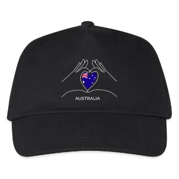 Australien Herz mit Australischer Flagge Australia - Kinder Basecap - Schwarz - Vorne