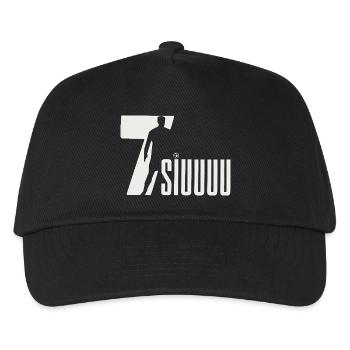Fußball-Silhouette, Siuuuuu - Kinder Basecap - Schwarz - Vorne