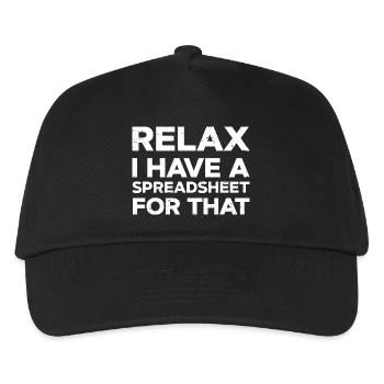 Détendez-vous, j’ai une feuille de calcul pour ça - Casquette de baseball Enfant - noir - Devant