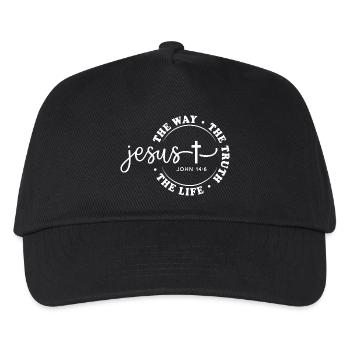 Jesus Weg Wahrheit Leben Kreis Design Glaube Gott - Kinder Basecap - Schwarz - Vorne