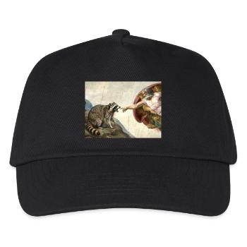raccoon beating god's hand raccoon meme - Kids’ Baseball Cap - black - Front