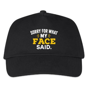 Gesicht sagte alles: Humorvoller Ausdruck T-Shirt - Kinder Basecap - Schwarz - Vorne