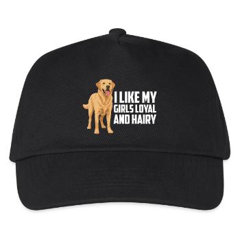 Labrador Retriever Ich mag meine Mädchen loyal und behaart - Kinder Basecap - Schwarz - Vorne