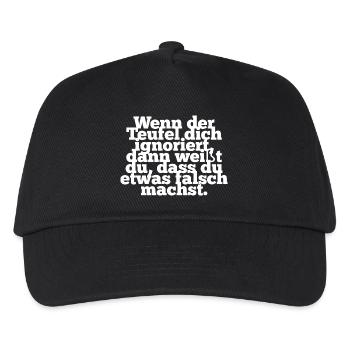 Teufel Shirt Damen Glauben Spruch Lustig - Kinder Basecap - Schwarz - Vorne