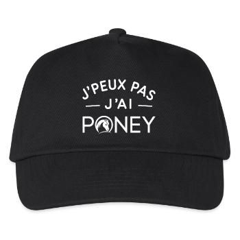 Poney Humour Cadeau Passionné d'Équitation - Casquette de baseball Enfant - noir - Devant