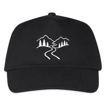 Minimalist hiking trail in the mountains - Kids’ Baseball Cap - black - Front