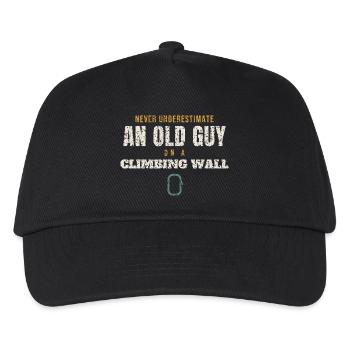 Old Guy On A Climbing Wall - Kids’ Baseball Cap - black - Front