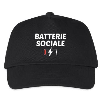 Batterie sociale à 0% - Casquette de baseball Enfant - noir - Devant