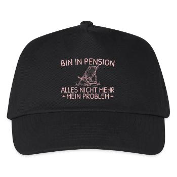 Pension Liegestuhl Abschiedsgeschenk Kollegin - Kinder Basecap - Schwarz - Vorne