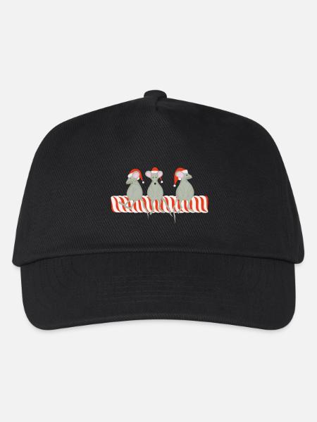 Weihnachtsmaus-Trio auf Zuckerstange - Kinder Basecap - Schwarz