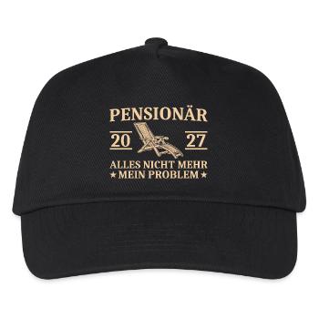 Pensionär 2027 Liegestuhl Abschiedsgeschenk - Kinder Basecap - Schwarz - Vorne