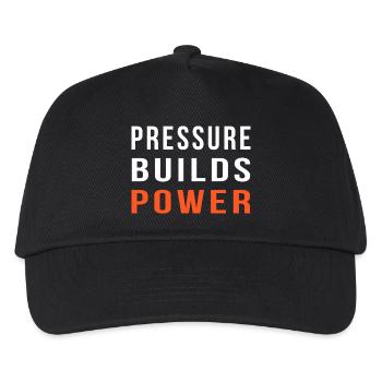 Druck baut Power Gym Motivation auf - Kinder Basecap - Schwarz - Vorne