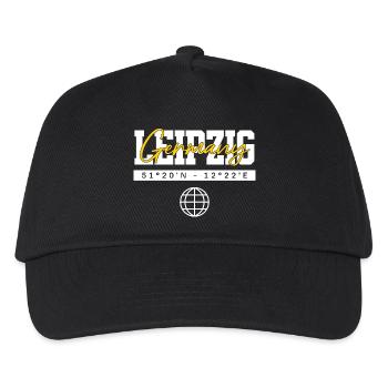 Leipzig Deutschland Koordinaten Reise Souvenir - Kinder Basecap - Schwarz - Vorne