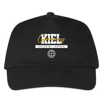 Kiel Deutschland Koordinaten Reise Souvenir - Kinder Basecap - Schwarz - Vorne