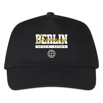 Berlin Deutschland Koordinaten Reise Souvenir - Kinder Basecap - Schwarz - Vorne