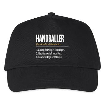 Handballer Definition – Lustiges Herren Shirt - Kinder Basecap - Schwarz - Vorne