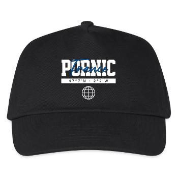 Pornic Frankreich Koordinaten Reise Souvenir - Kinder Basecap - Schwarz - Vorne