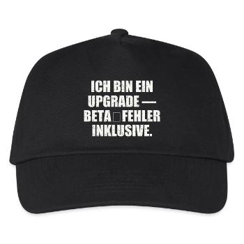 ICH BIN EIN UPGRADE — BETA‑FEHLER INKLUSIVE - Kinder Basecap - Schwarz - Vorne