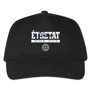 Étretat Frankreich Koordinaten Reise Souvenir - Kinder Basecap - Schwarz - Vorne
