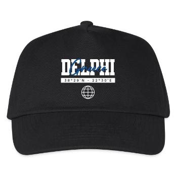 Delphi Griechenland Koordinaten Reise Souvenir - Kinder Basecap - Schwarz - Vorne