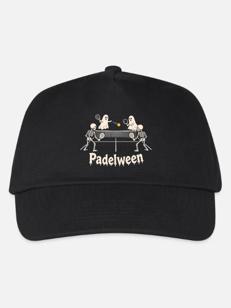 Halloween Padel Skelett Geister Padelween - Kinder Basecap - Schwarz