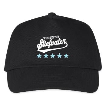 Bonuspapa Bester Stiefpapa Weltbester Stiefvater - Kinder Basecap - Schwarz - Vorne