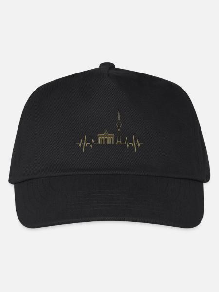 Berlin Herzschlag Brandenburger Tshirt - Kinder Basecap - Schwarz
