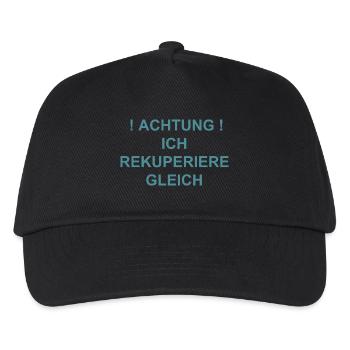 Achtung ich rekuperiere gleich Elektroauto - Kinder Basecap - Schwarz - Vorne