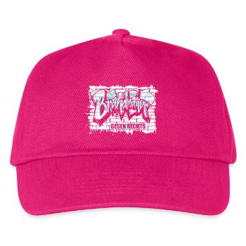 Brandmauer - Gegen Rechts, gegen Hetze - Kinder Basecap - Fuchsia - Vorne
