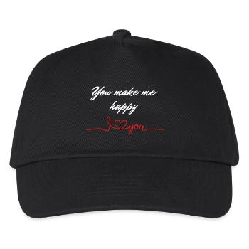 You make me happy I love you - Kinder Basecap - Schwarz - Vorne