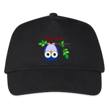 Eule - Relax - Kinder Basecap - Schwarz - Vorne