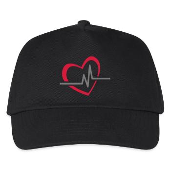 Herz Schlag Liebe - Kinder Basecap - Schwarz - Vorne