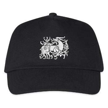 Fenriswolf, mythischer Wolf der Wikinger - Kinder Basecap - Schwarz - Vorne