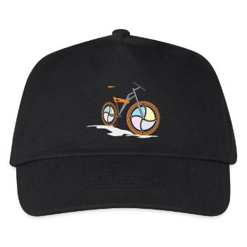 bicycle mountain bike cyclist mountainbike fahrrad - Kinder Basecap - Schwarz - Vorne