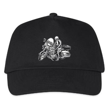 Motorradpolizei / Motorcycle Police 01_weiß - Kinder Basecap - Schwarz - Vorne