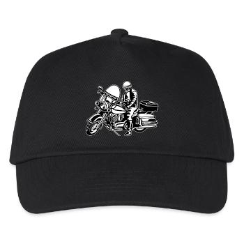 Chopper / moto 05_schwarz blanc - Casquette de baseball Enfant - noir - Devant