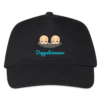 Doppelzimmer Baby Zwillinge Schwangerschaft - Kinder Basecap - Schwarz - Vorne