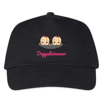 Doppelzimmer Baby Zwillinge Schwangerschaft - Kinder Basecap - Schwarz - Vorne