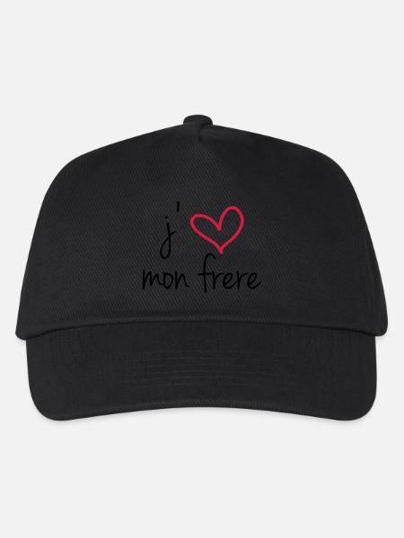 J'aime mon frère - Casquette de baseball Enfant - noir
