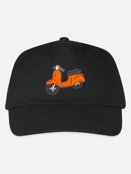 Roller Motorroller ohne Spiegel Retro Orange - Kinder Basecap - Schwarz