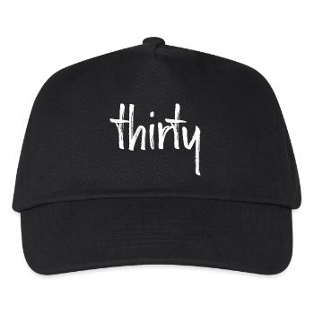 30 thirty 30.Geburtstag Geschenk Zahl 30 Nummer - Kinder Basecap - Schwarz - Vorne