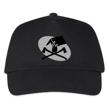 Axt Feuer Zelt Zelten Camping Geschenk - Kinder Basecap - Schwarz - Vorne