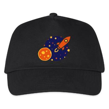 Rakete - Kinder Basecap - Schwarz - Vorne