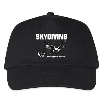Skydiving, nur fliegen ist schöner - Kinder Basecap - Schwarz - Vorne